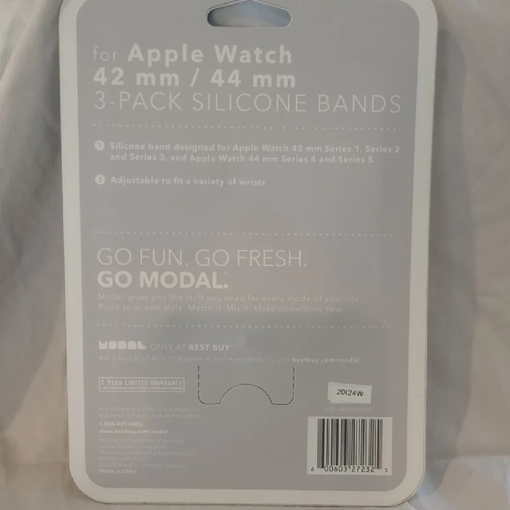 Modal Silicone Bands for Apple Watch - White, Green, and Red